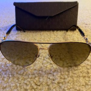 Gucci aviator sunglasses with rhinestones